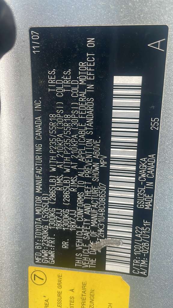 2008 LEXUS RX350 ENGINE ASSEMBLY - 477823 — photo 2