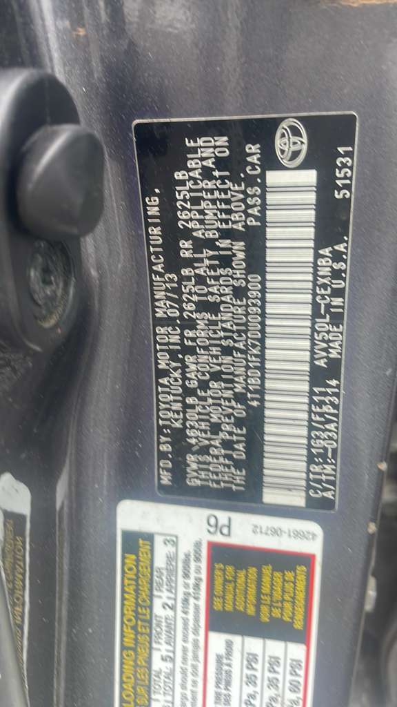 2013 TOYOTA CAMRY BATTERY - 477959 — photo 7