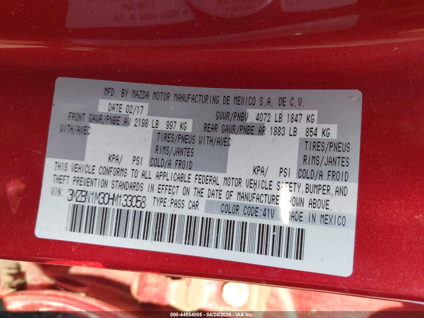 2017 MAZDA 3 AC COMPRESSOR - 480533 — photo 7