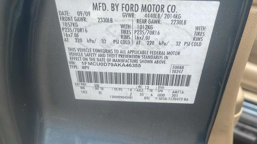 2010 FORD ESCAPE STEERING COLUMN - 482019 — photo 6