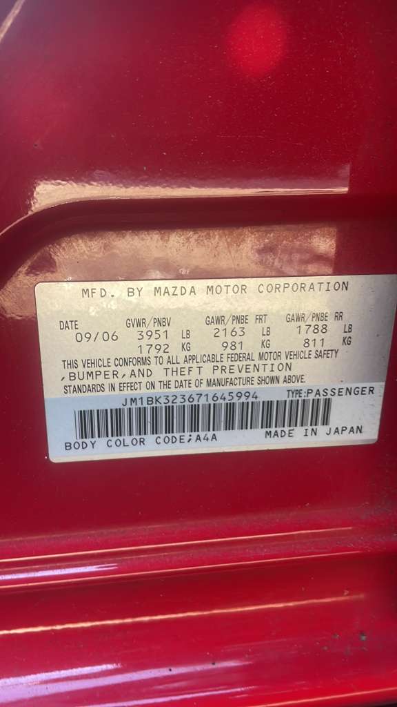 2007 MAZDA 3 Chassis Cont Mod - 483969 — photo 3