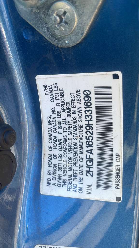2009 HONDA CIVIC ENGINE ASSEMBLY - 485397 — photo 6