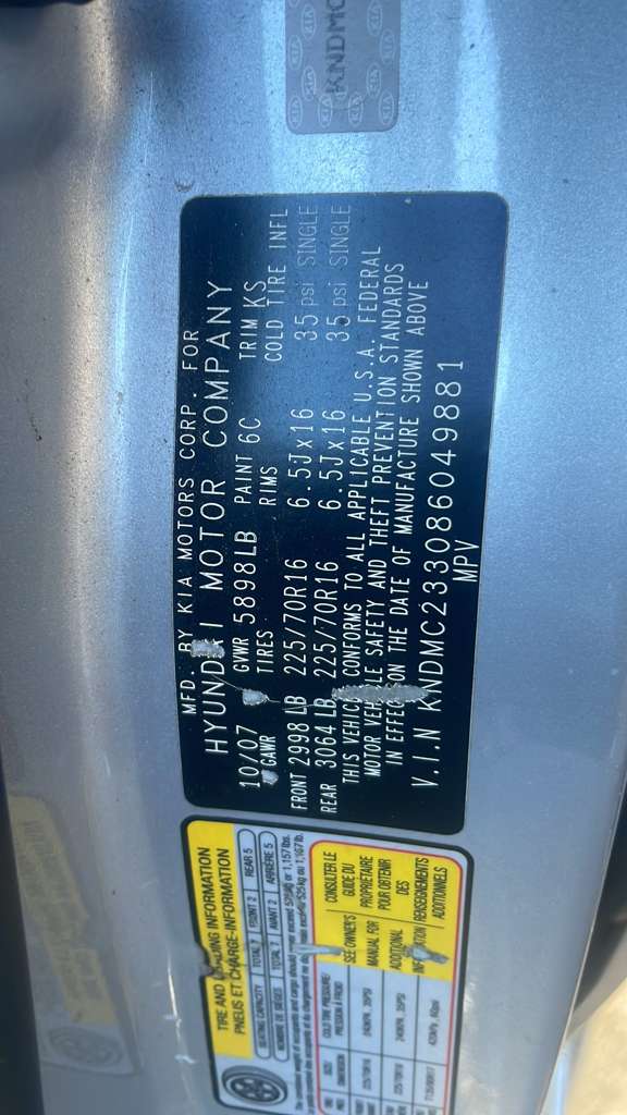 2008 HYUNDAI ENTOURAGE AC COMPRESSOR - 485498 — photo 3