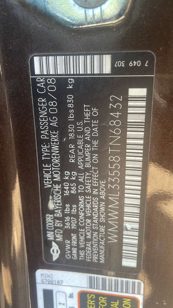 2008 MINI COOPER COOPER ENGINE ASSEMBLY - 487188 — photo 2