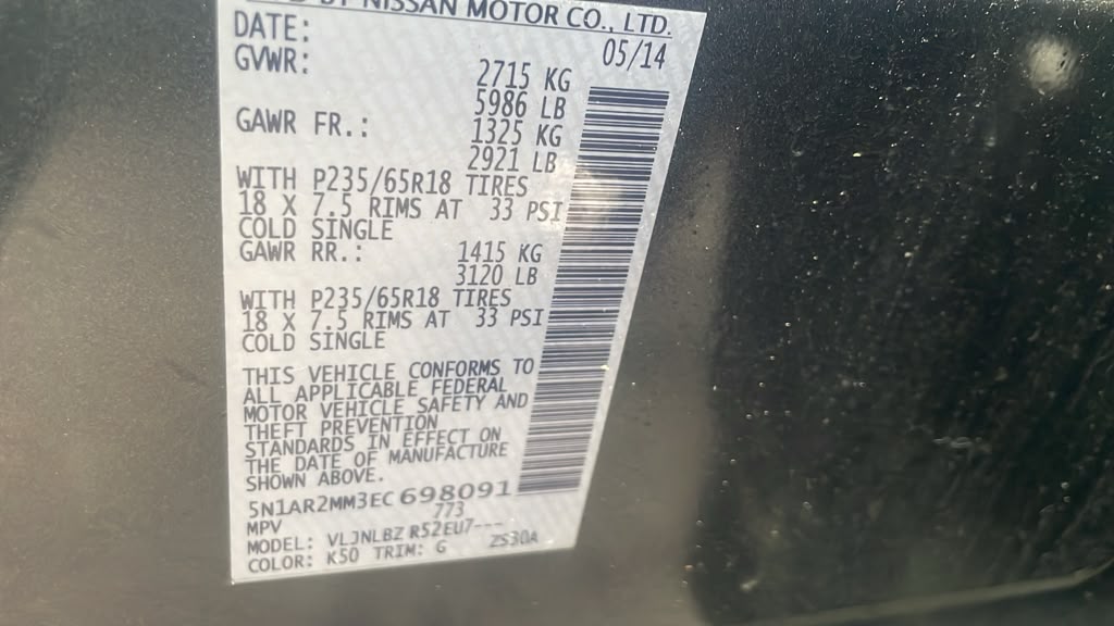 2014 NISSAN PATHFINDER BUMPER ASSY, FRONT - 487911 — photo 2