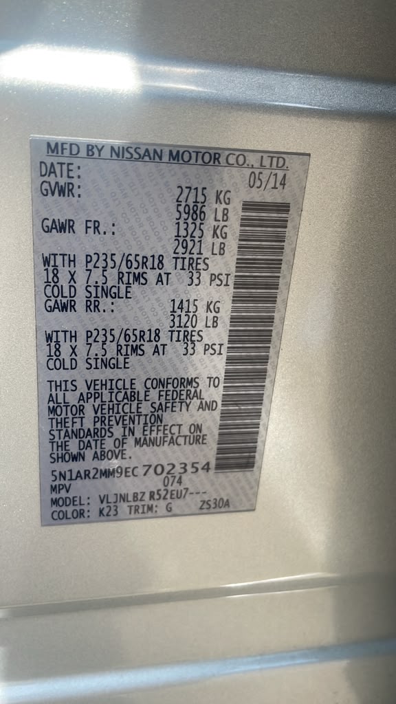 2014 NISSAN PATHFINDER BUMPER ASSY, FRONT - 488870 — photo 3