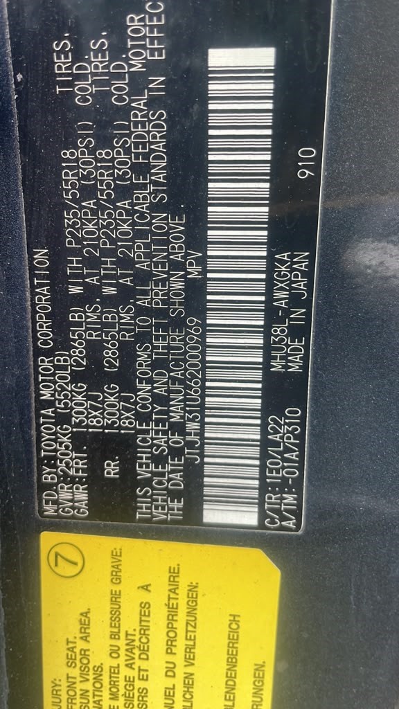 2006 LEXUS RX400H BATTERY - 489545 — photo 8
