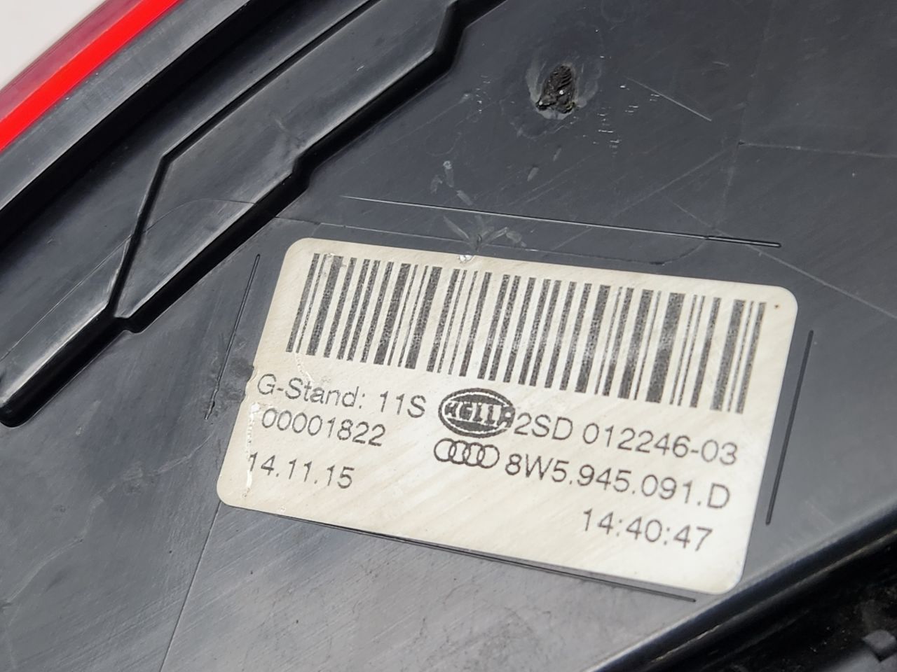 2017 AUDI A4 Left TAIL LAMP - 490606 — photo 5