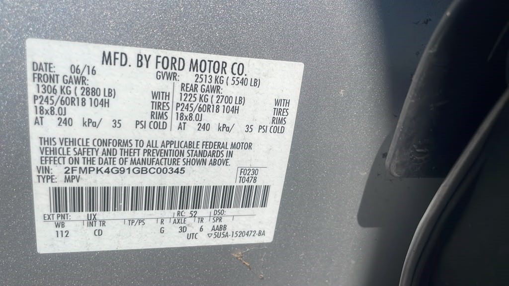 2016 FORD EDGE BUMPER ASSY, FRONT - 491028 — photo 1