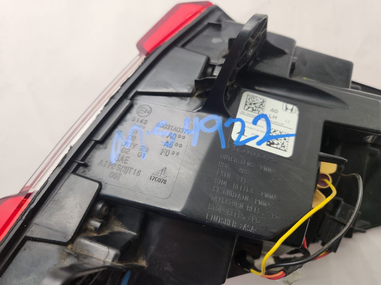 2020 HONDA ACCORD Left TAIL LAMP - 491502 — photo 3