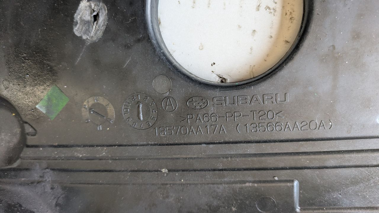 2012 SUBARU LEGACY Right TIMING COVER - 491768 — photo 2