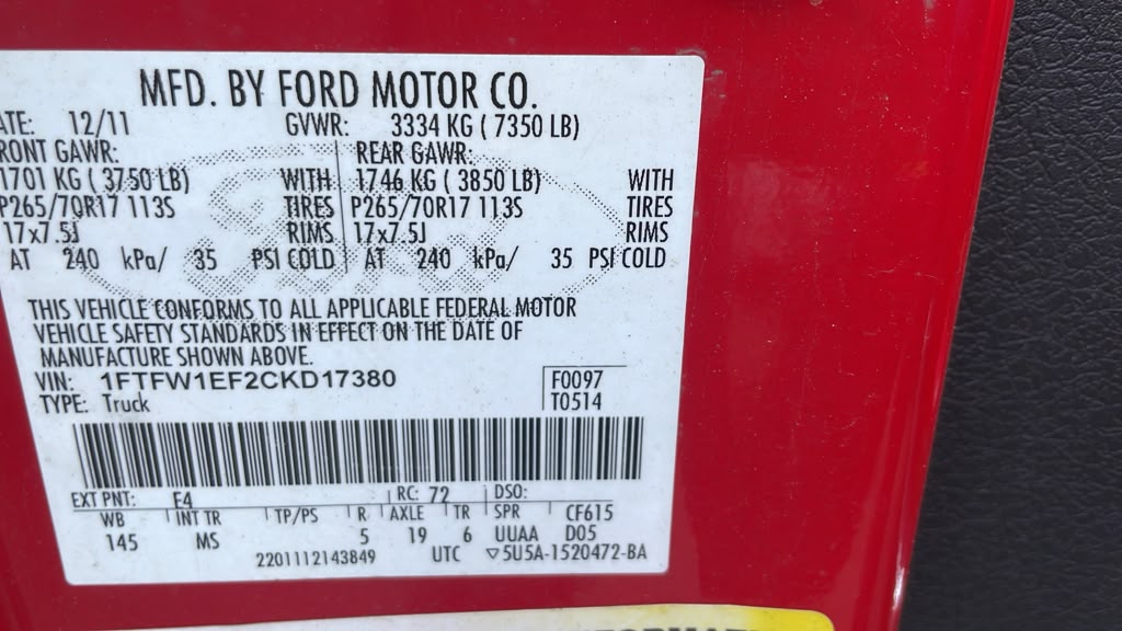 2012 FORD F150 PICKUP STEERING GEAR RACK - 497710 — photo 8