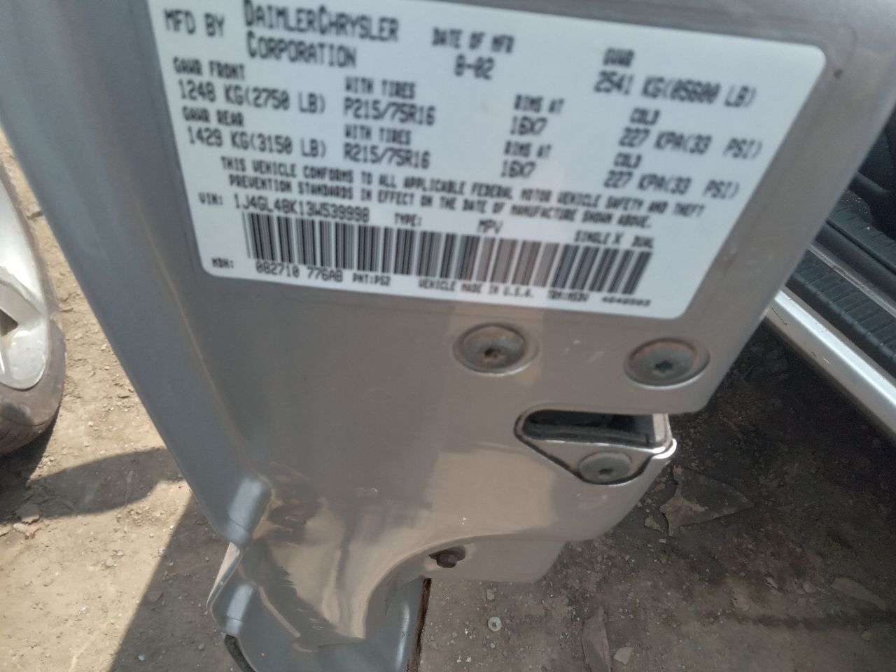 2003 JEEP LIBERTY 6cyl Gasoline 3.7 Transmiss,Transaxle - 497825 — photo 8