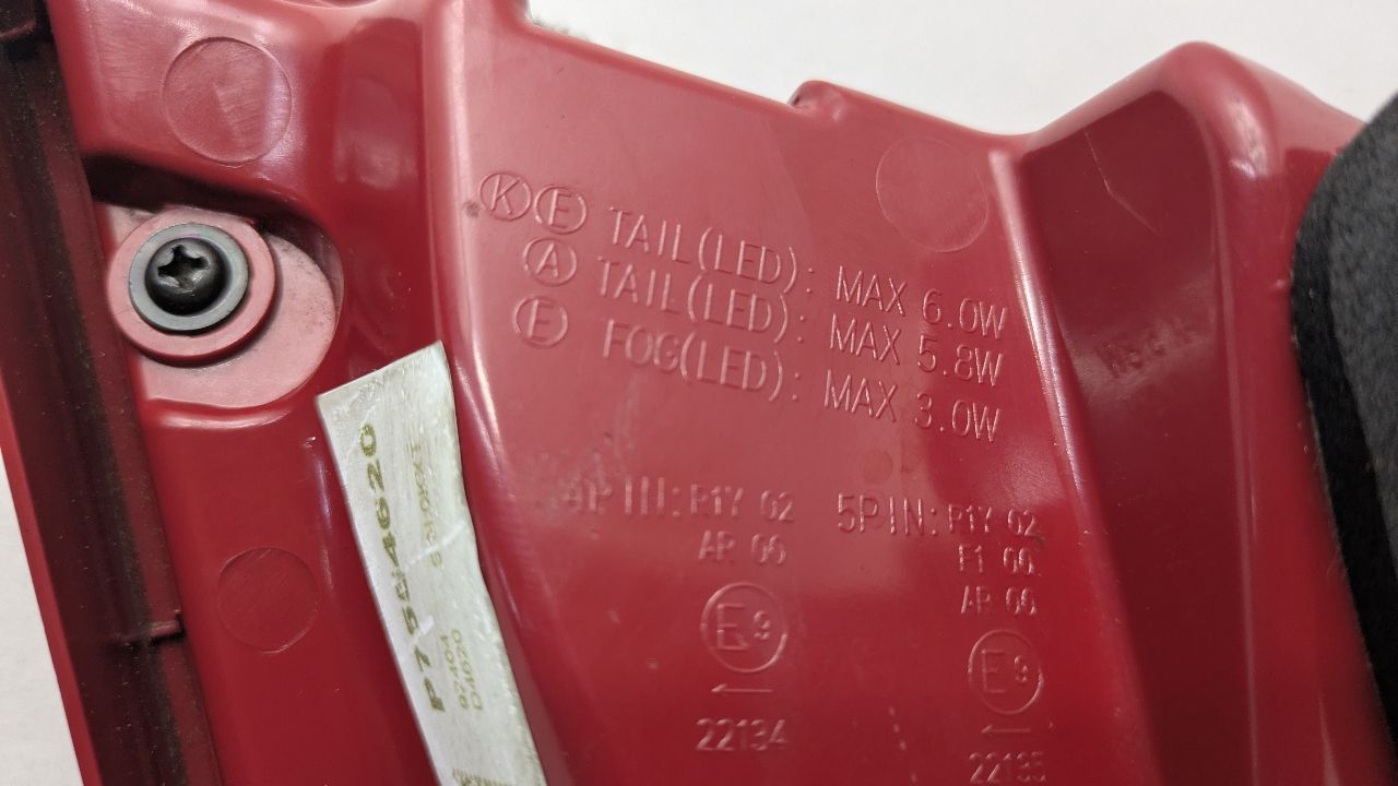 2019 KIA OPTIMA 2.0L 4cyl Turbo Gasoline Right TAIL LAMP - 498934 — photo 5
