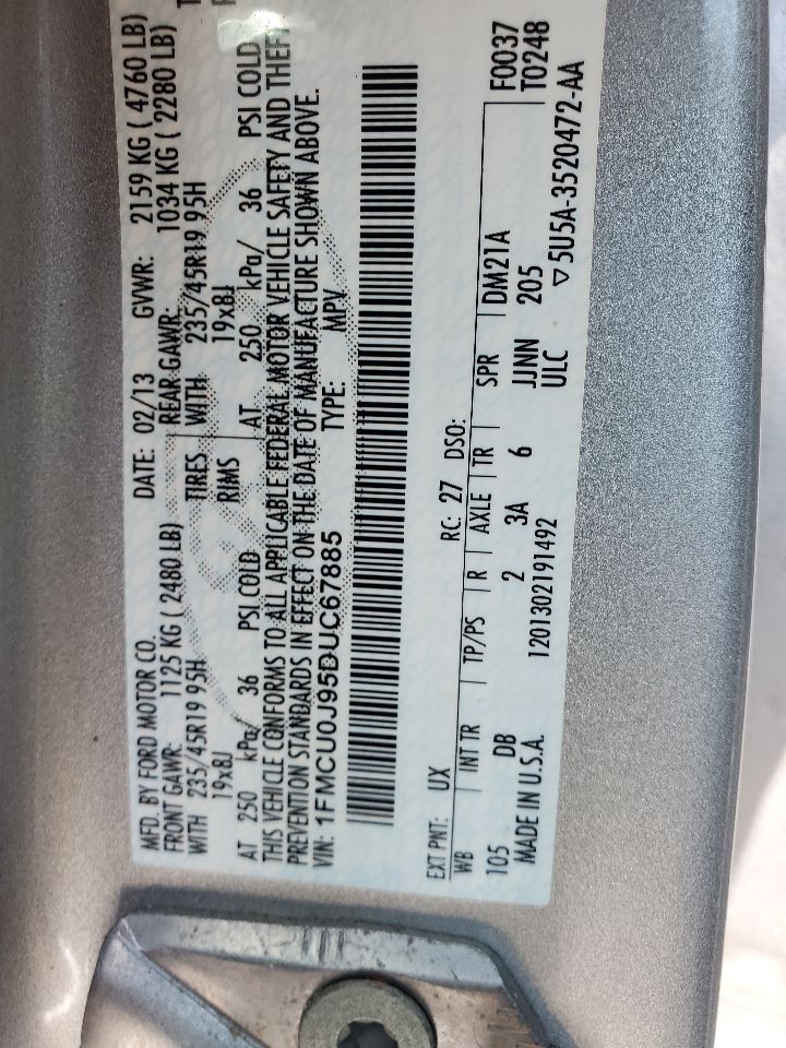 2013 FORD ESCAPE 4cyl 2.0 EcoBoost Transmiss,Transaxle - 505427