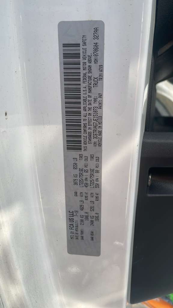 2018 DODGE PROMASTER 1500 VAN 3.6L 6cyl VVT ENGINE ASSEMBLY - 506703