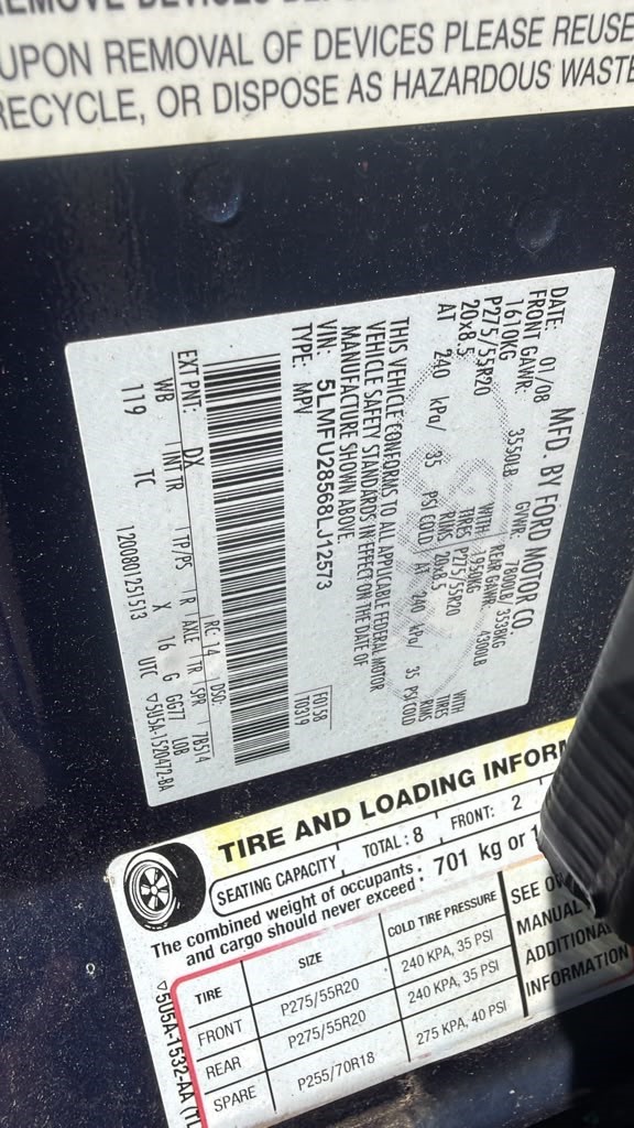 2008 LINCOLN NAVIGATOR ENGINE ASSEMBLY - 508562
