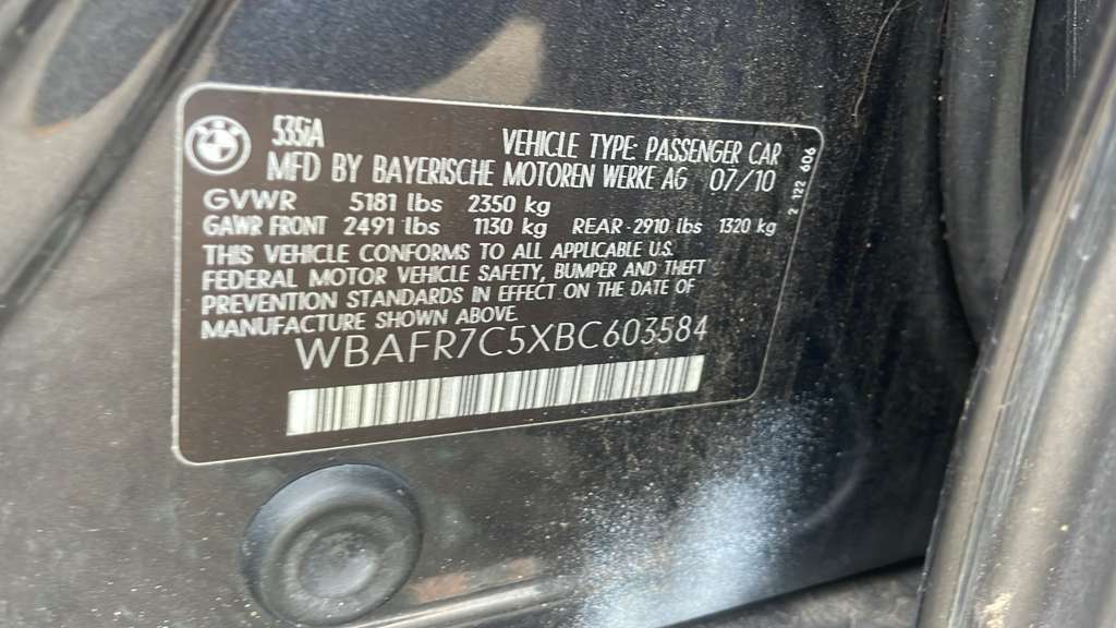 2011 BMW 535i STEERING GEAR RACK - 510037 — photo 8