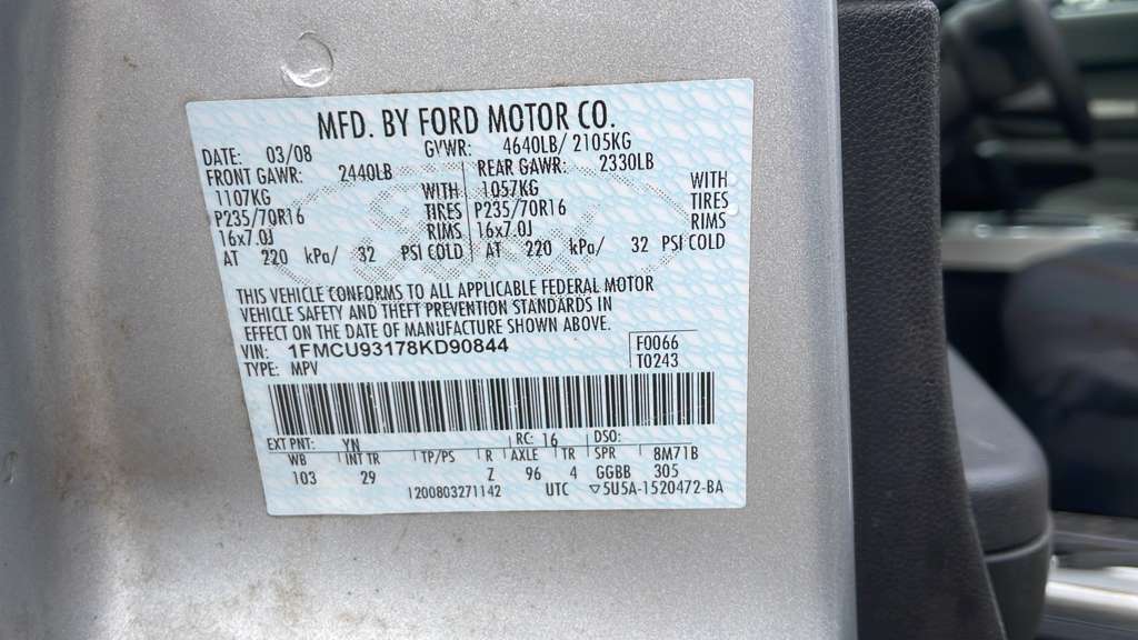 2008 FORD ESCAPE STEERING COLUMN - 510312 — photo 3